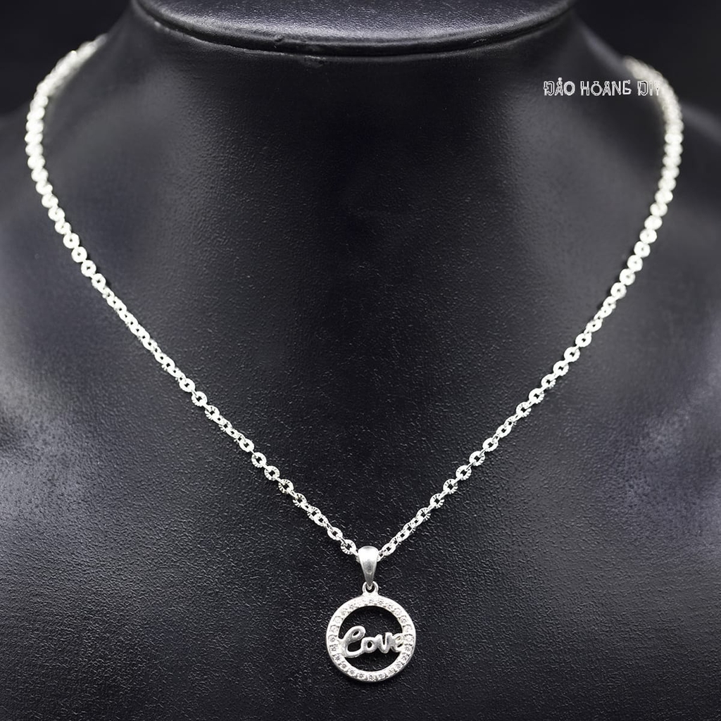 Mặt Dây Chuyền Bạc Nữ S990 Tròn Chữ Love M2409230020