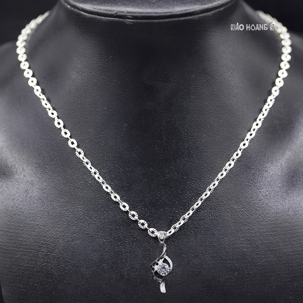 Mặt Dây Chuyền Bạc Nữ S925 Thiết Kế Đơn Giản Đính Đá Lấp Lánh M2409210005