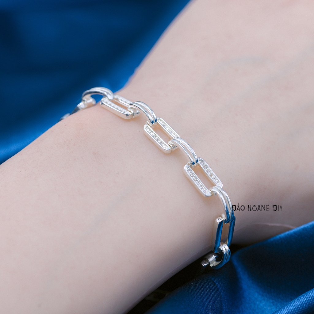 Lắc Tay Bạc Nữ S925 Hình Chữ Nhật Thanh Lịch Trẻ Trung L2410080028
