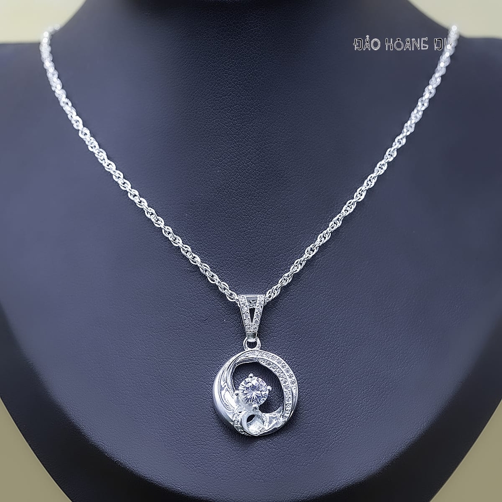 Mặt Dây Chuyền Bạc Nữ Tròn Đá 6 Ly Sang Trọng M2412170016