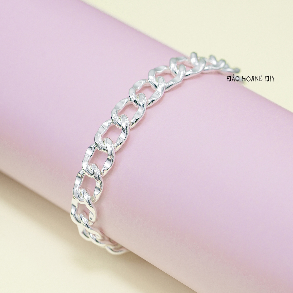 Lắc Tay Bạc Ta Kiểu Dây Đơn Bản To Mắt Thưa L2410160034