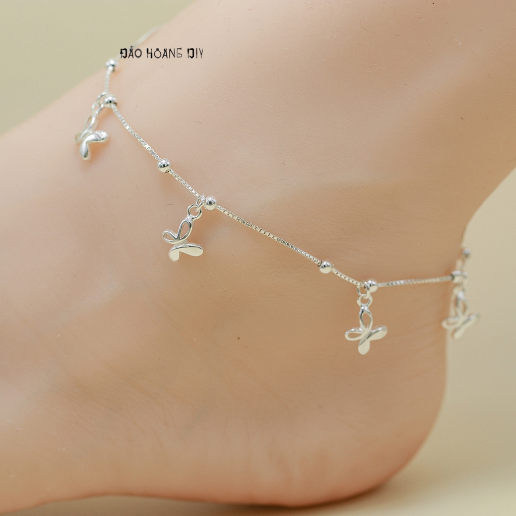 Lắc Chân Bạc Nữ S925 Dạng Sợi Mì Hình Cánh Bướm L2410140055