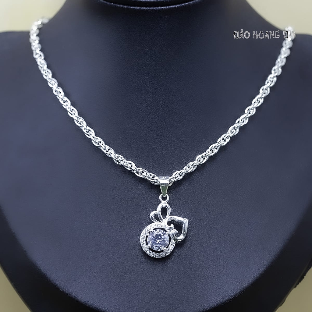 Mặt Dây Chuyền Bạc Nữ S925 Tròn Đá 7 Ly Sang Trọng M2409230080