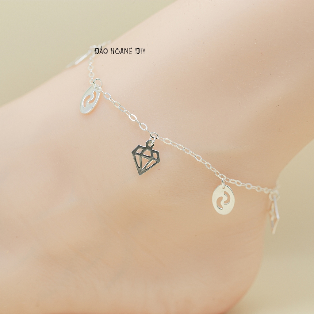 Lắc Chân Bạc Nữ S925 Hình Viên Kim Cương L2410140023