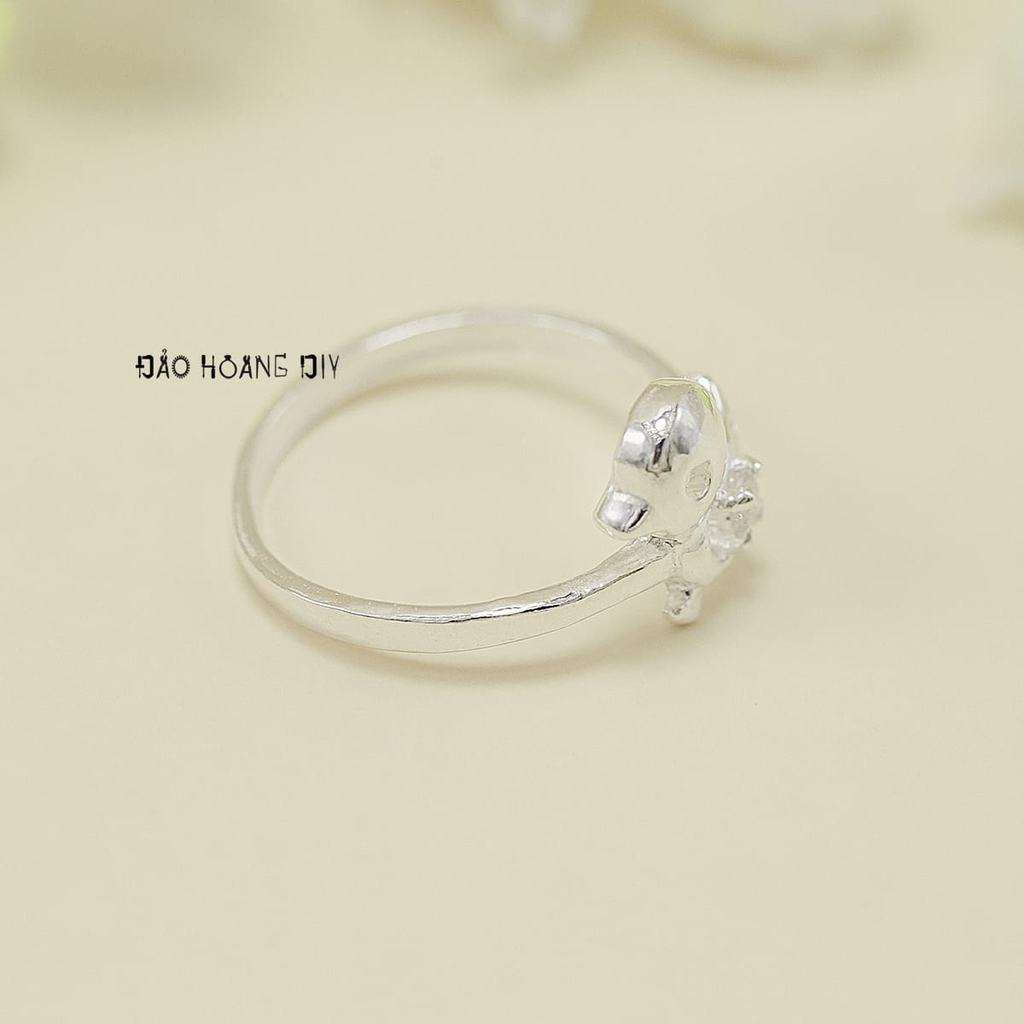 Nhẫn Bạc Trẻ Em Hình Con Vịt Gắn Đá Trắng N2409030058