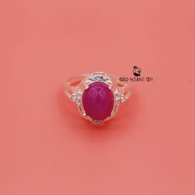 Nhẫn bạc nữ đá ruby hồng sang trọng PVN748