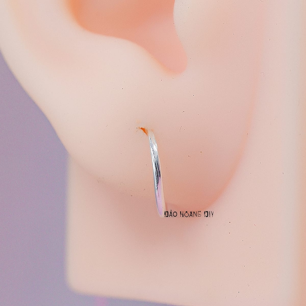 Bông Tai Bạc Cho Bé Khong Tròn Trơn H2410280004