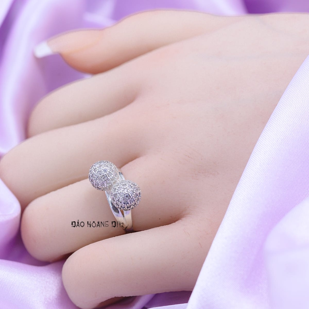 Nhẫn Bạc Nữ Quả Cầu Đính Đá N2409060052