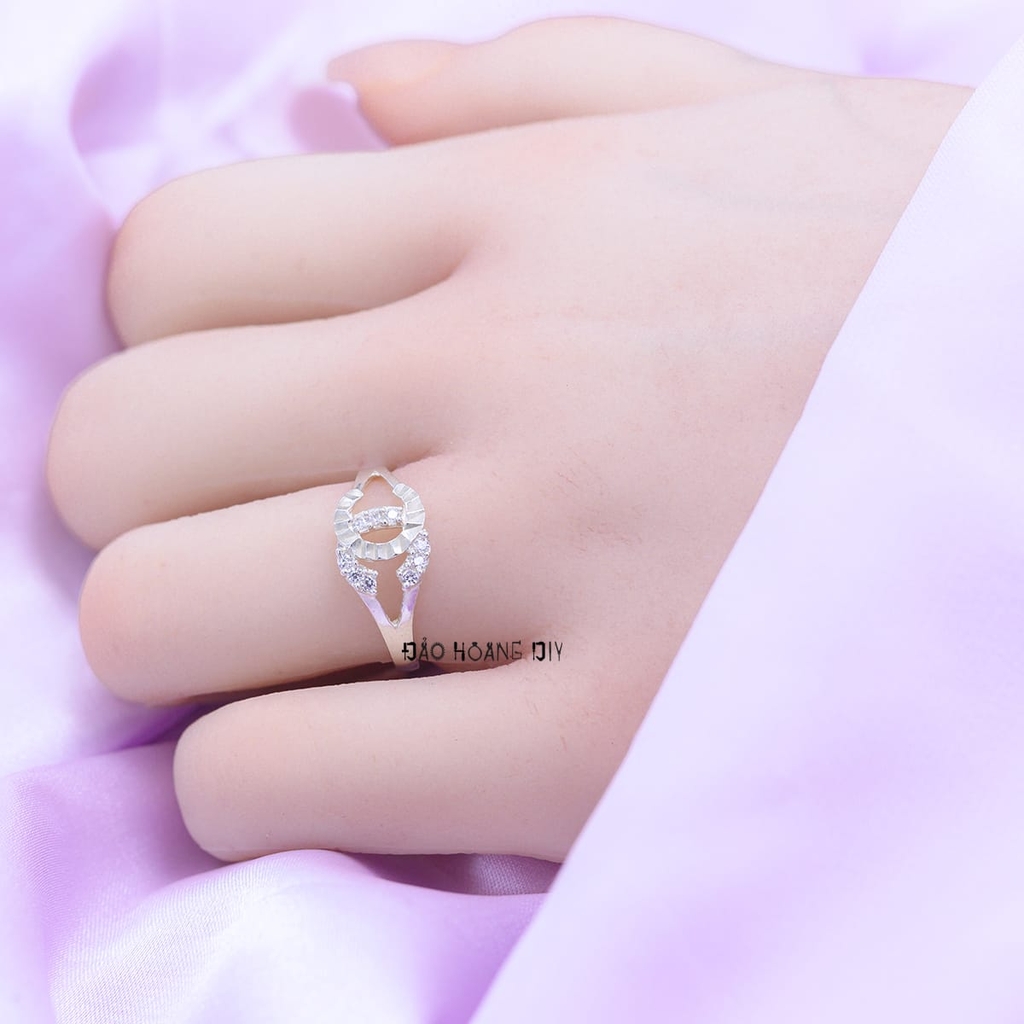 Nhẫn Bạc Nữ Thiết Kế Chữ X Đính Đá Sang Trọng  N2409020052