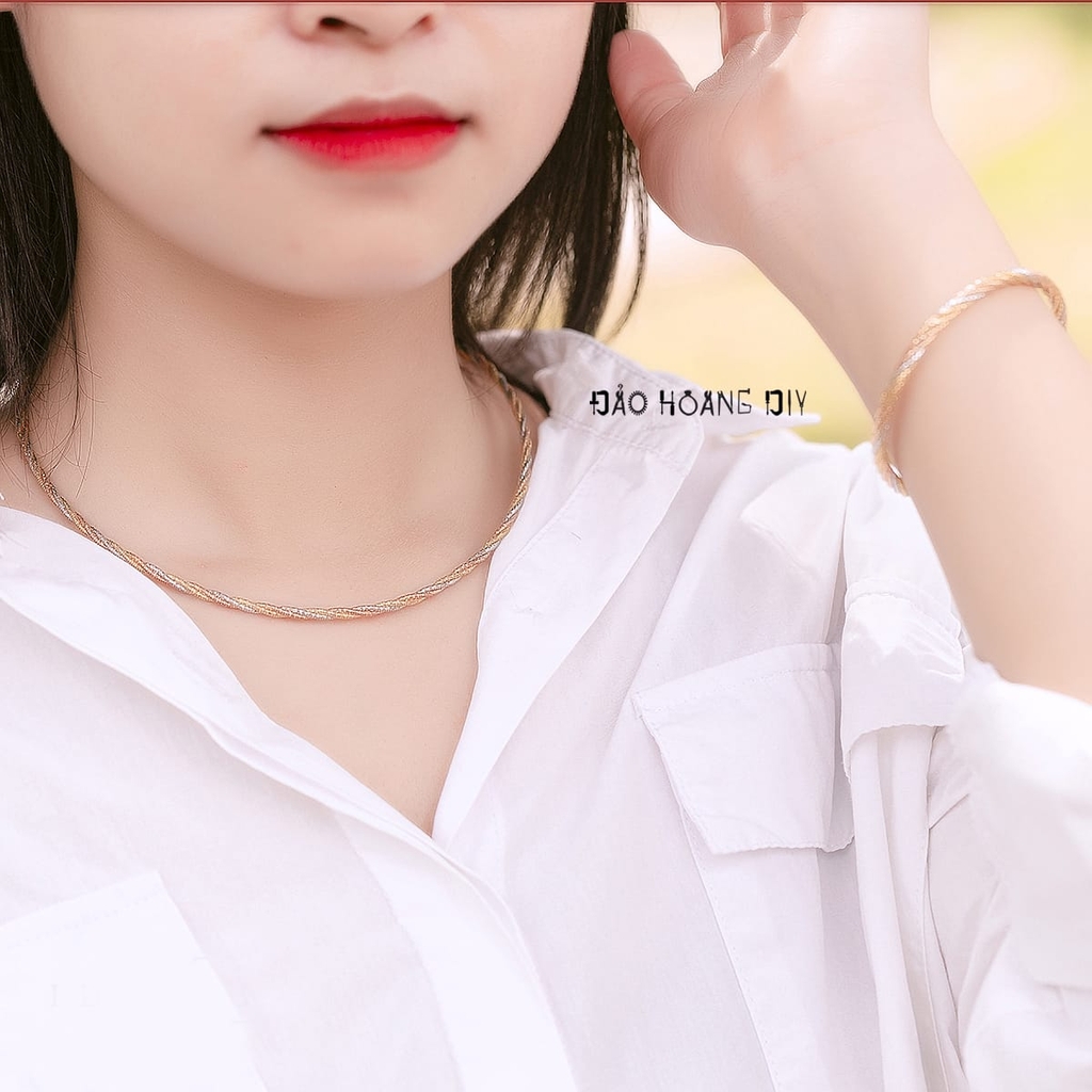 Kiềng Bạc Nữ Đảo Hoang DIY S925 Cao Cấp Tết 3 Màu Nổi Bật Cuốn Hút Mọi Ánh Nhìn K2408020001