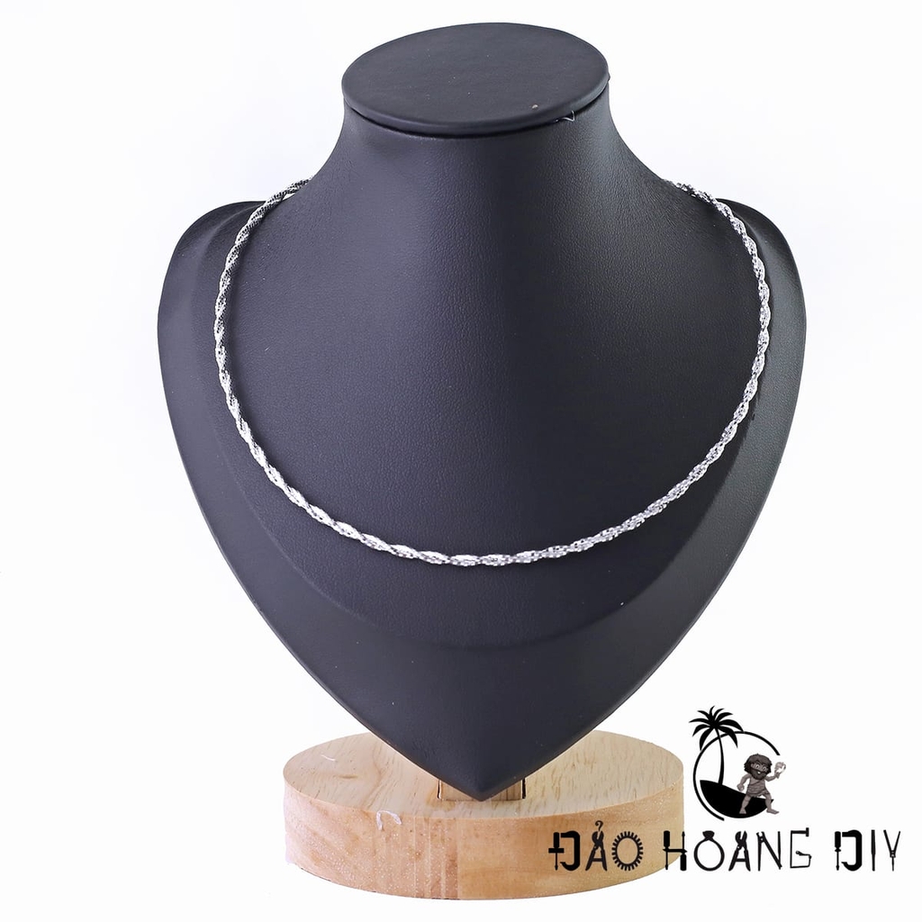 Kiềng Bạc S925 Đảo Hoang DIY Cho Nữ Tết 2 Xoắn Cao Cấp Sang Trọng Cuốn Hút