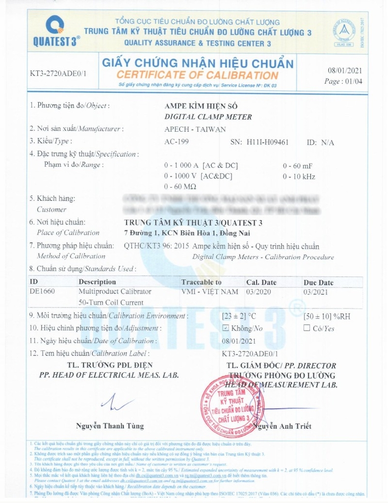 Ampe kìm ac/dc APECH AC-199 (1000V/1000A) | Donghodo.vn