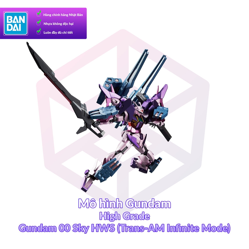 Mô Hình Gundam Bandai Hg 021 Gundam 00 Sky Hws (Trans-Am Infinite Mode)  1/144