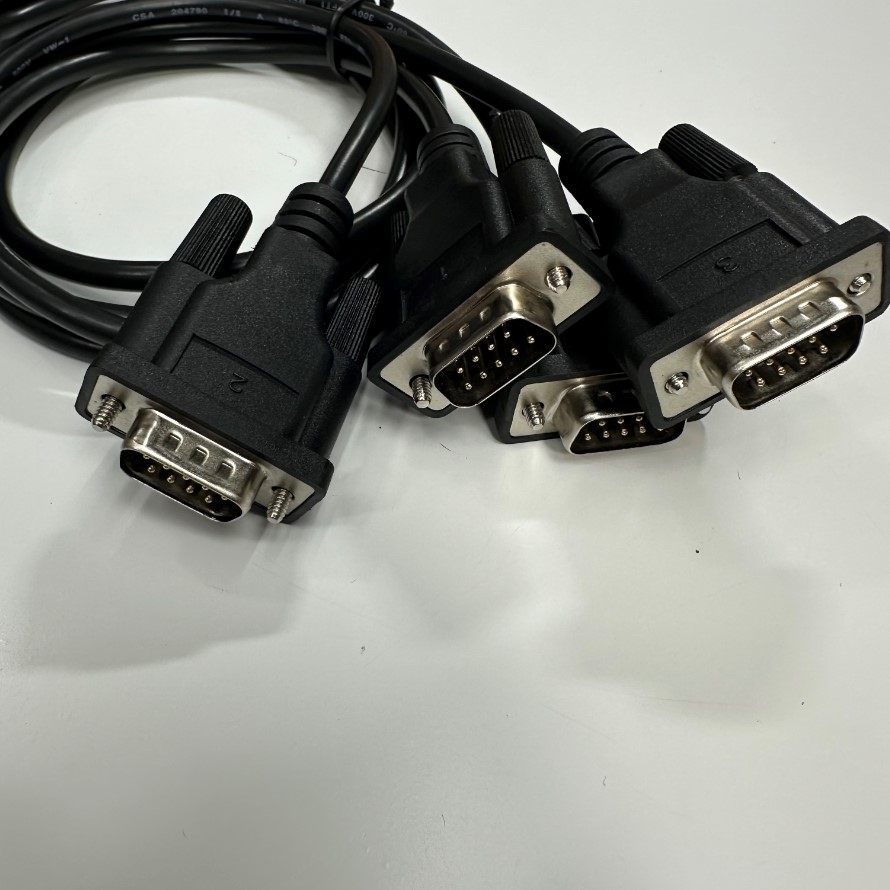 Cáp 0.5M OEM Thay Thế Moxa CBL-M44M9x4-50 DB44 Pin Male to 4 x DB9 Pin Male Connection Cable RS232 For Moxa Card CP-104UL 104EL-A 114EL Servers