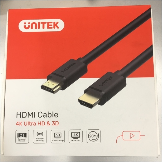 Cáp HDMI 20M Chính Hãng Unitek YC-144M Hỗ Trợ HDMI to HDMI 3D 4K Full HD 1080P TV Cable