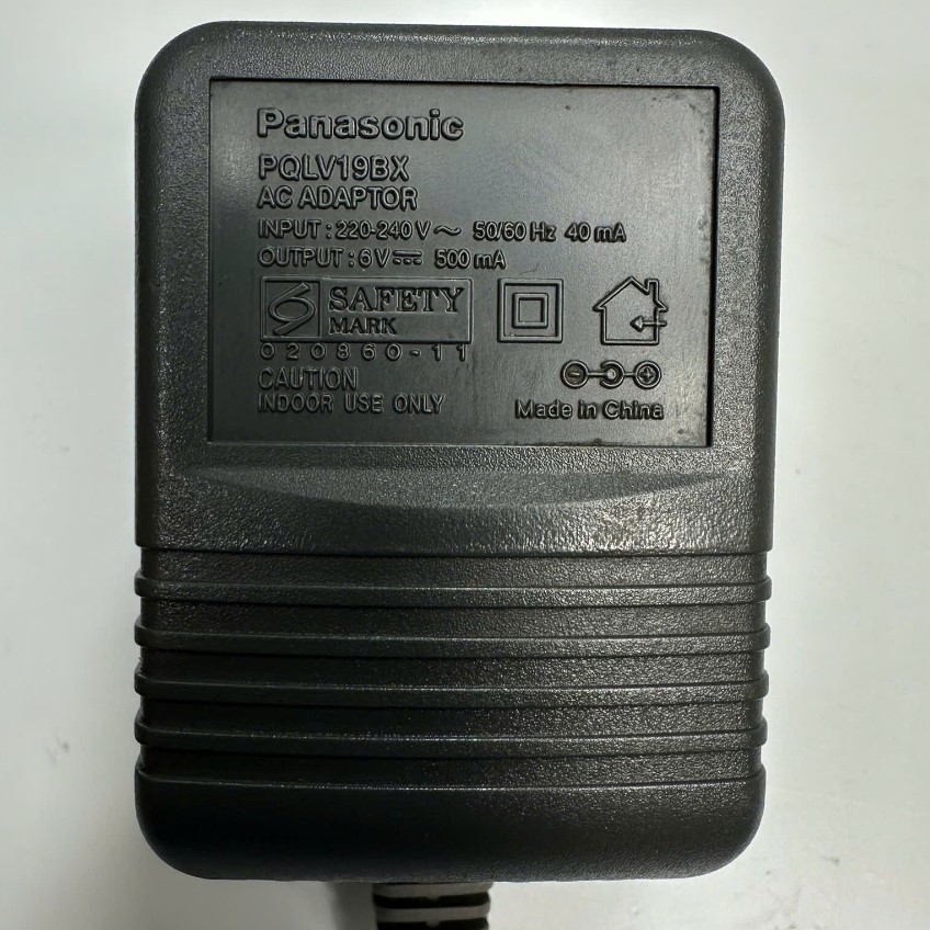 Adapter 6V 500mA Original Panasonic PQLV19CE DC + ---C--- Connector Size 5.5mm x 2.1mm For Điện Thoại Bàn Mẹ Con Kéo Dài Panasonic KC-TCD220