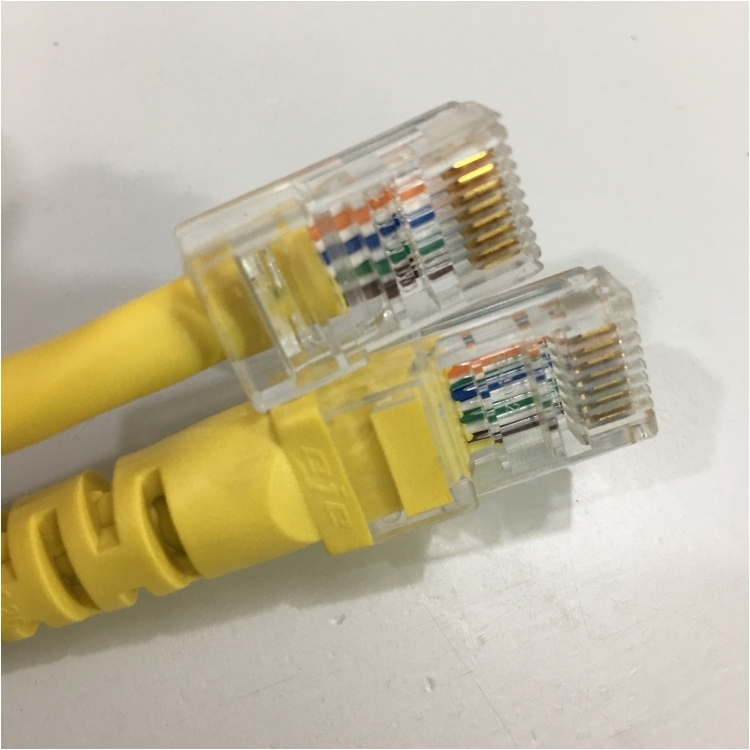 Dây Nhẩy EJE Data Cat5e UTP PVC Ethernet Network Patch Straight Through Cable Yellow Length 10Cm