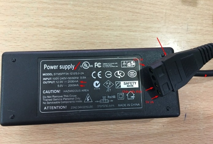 Adapter External Hard Drive Caddy 12V 2A 5V 2A STMSPP34 For HDD ODD Power Connector 4Pin Molex Female
