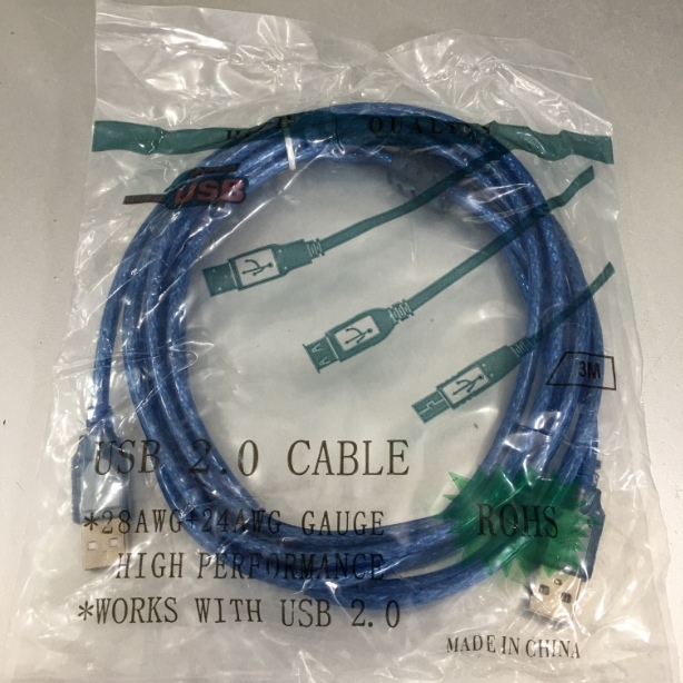 Cáp Link USB 2.0 Hai Đầu Cắm Dương USB 2.0 Type A Male to Type A Male Cable Blue Length 3M