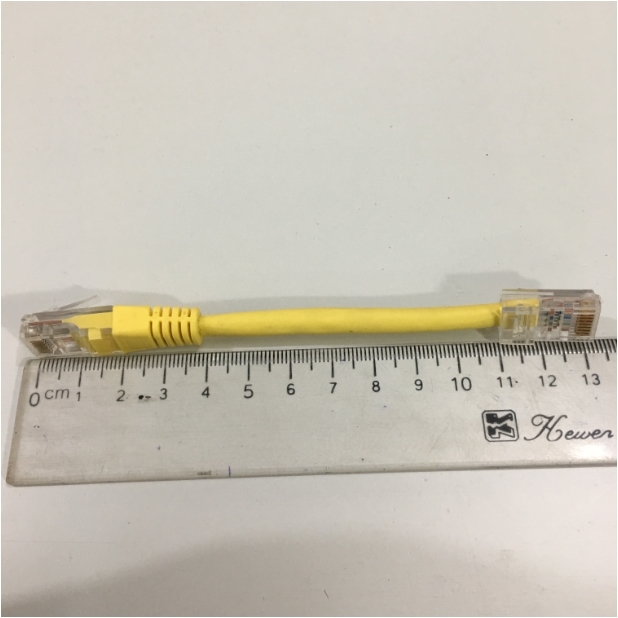 Dây Nhẩy Cat5e UTP PVC CM Ethernet Network Patch Straight Through Cable Yellow Length 13Cm