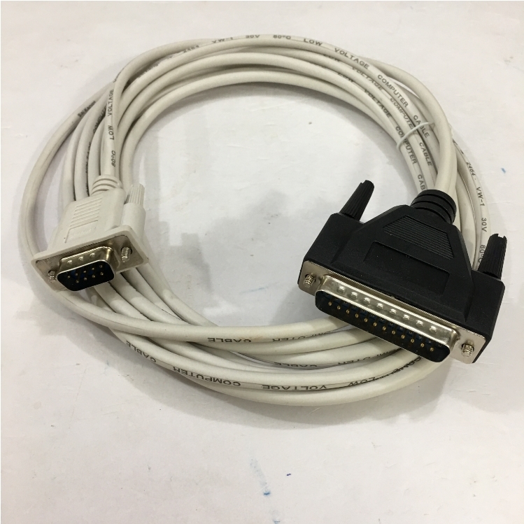 Cáp Máy In Mã Vạch Công Nghiệp Zebra RS232 DB9 Male to DB25 Male For Zebra ZT410 Cable PVC Grey Length 5M