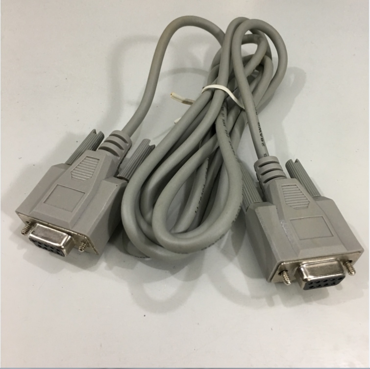 Cáp Kết Nối Cổng Com RS232 Null Modem Cable Wiring Diagram DB9 Female to DB9 Female PVC Grey Length 1.8M