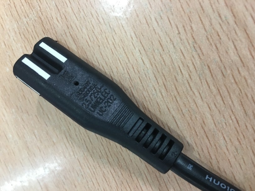 Dây Nguồn Số 8 UNIELEC UP-301K UC-202 Chuẩn 2 Chân Đầu Tròn AC Power Cord Schuko CEE7/16 Euro Plug to C7 2.5A 250V 2x0.75mm For Printer or Adapter Cable PVC Black Length 1.5M