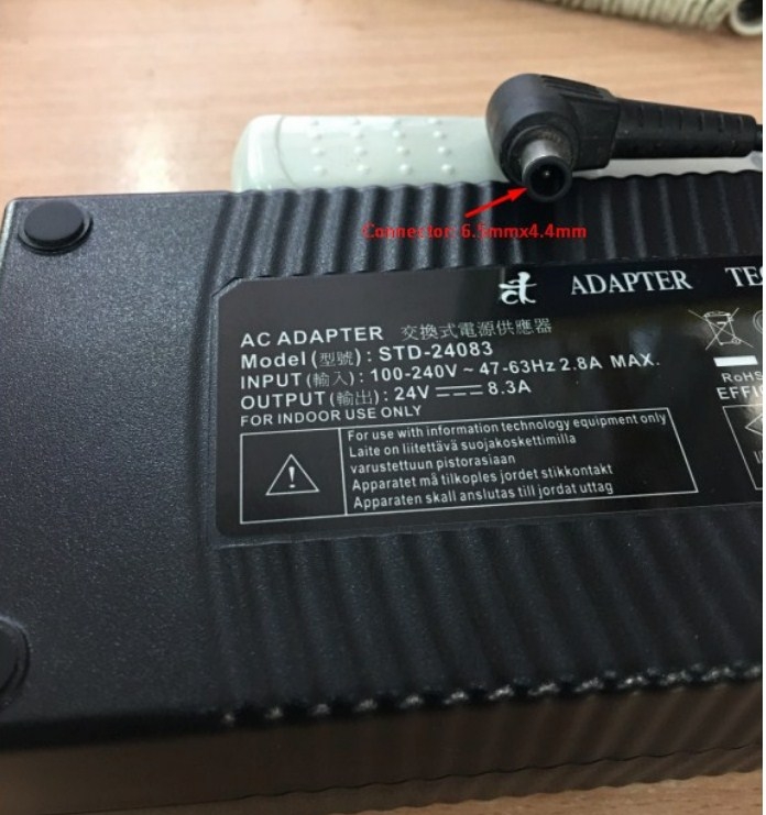 Adapter Original Tech STD-24083 24V 8.3A IEC C14 200W Connector Size 6.5mm x 4.4mm