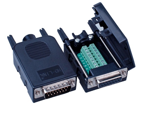 Rắc Cắm Mô Dun Bắt Vít Khối DB15 15-Pin Female D-SUB 2 Row Adapter Signals Module RS232 Serial DCE to Termina