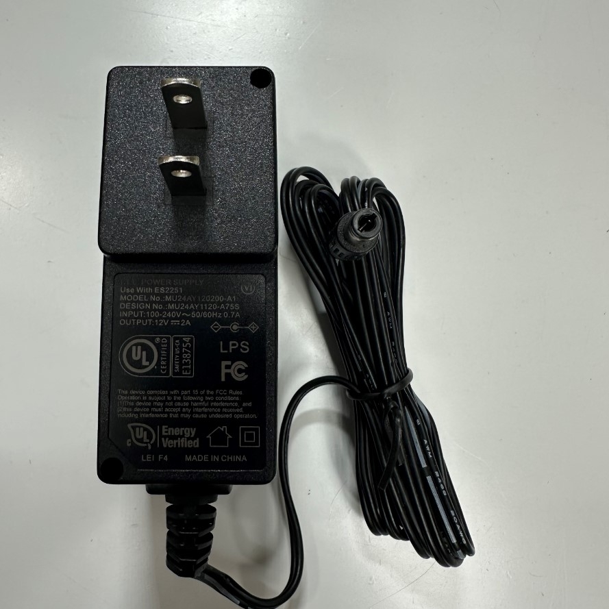 Adapter 12V 2A 24W I.T.E MU24AY120200-A1 US Plug Connector Tip Size 5.5mm x 2.5mm For Cân Điện Tử Balances, Màn hình Dahua Monitor and Network Switch 12V Power Supply