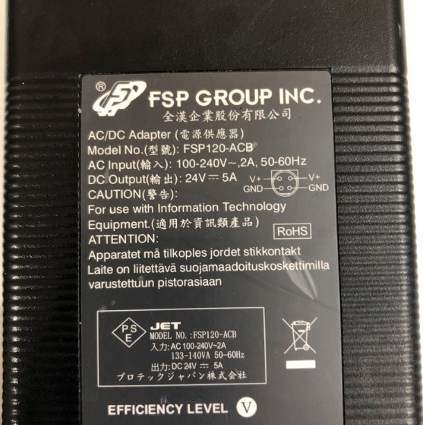 Adapter 24V 5A 120W FSP120-ACB Connector Size 5.5mm x 2.5mm