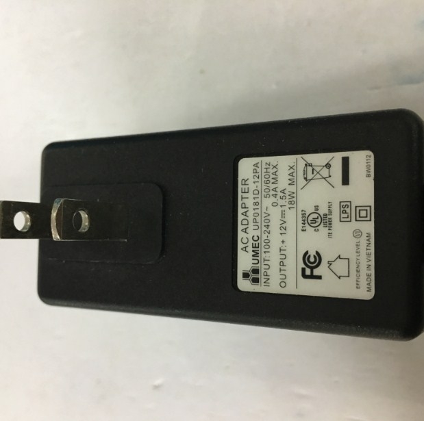 Adapter Original 12V 1.5A 18W UMEC UP0181D-12PA For Cisco SF110D-05 5-Port 10/100 Desktop Switch Connector Size 5.5mm x 2.5mm