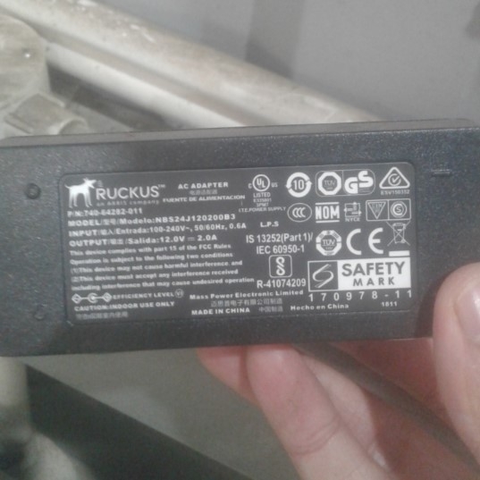 Adapter 12V 2A RUCKUS NBS24J120200B3 Connector Size 5.5mm x 2.5mm For Ruckus Wireless ZoneFlex R610 R700 R710 R720 ZoneDirector 1200