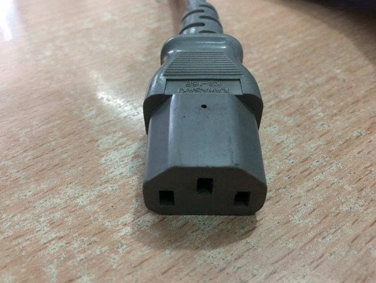 Dây nguồn KAWASAKI KP-210 KS-16B NEMA 1-15P to C13 AC Power Cord 7A 125V 3X0.75mm 18AWG Grey Length 3.1M