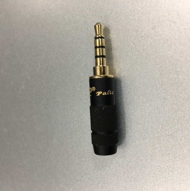 Rắc Hàn Pailiccs Jack 3.5mm 4 Pole Gold Plated Repair Headphone Jack Audio Connector Cable Diameter 6mm Black