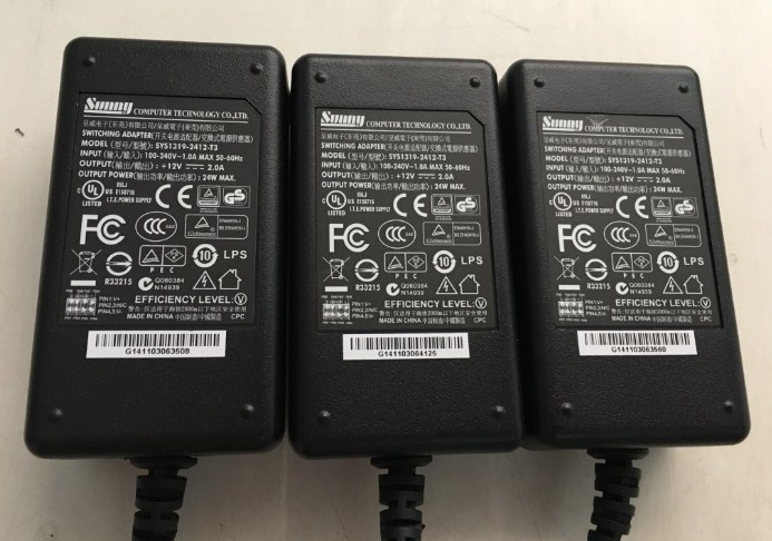 Adapter 12V 2A 24W SUNNY SYS1319-2412-T3 IEC C14 Switching Connector Size 5.5mm x 2.5mm