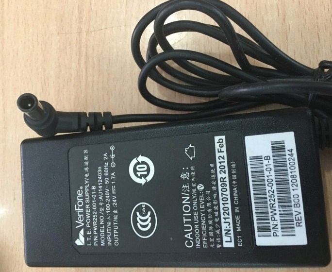 Adapter Original VeriFone Power Supply PWR268-001-01-B 24V 1.7A Connector Size 6.5mm x 4.4mm