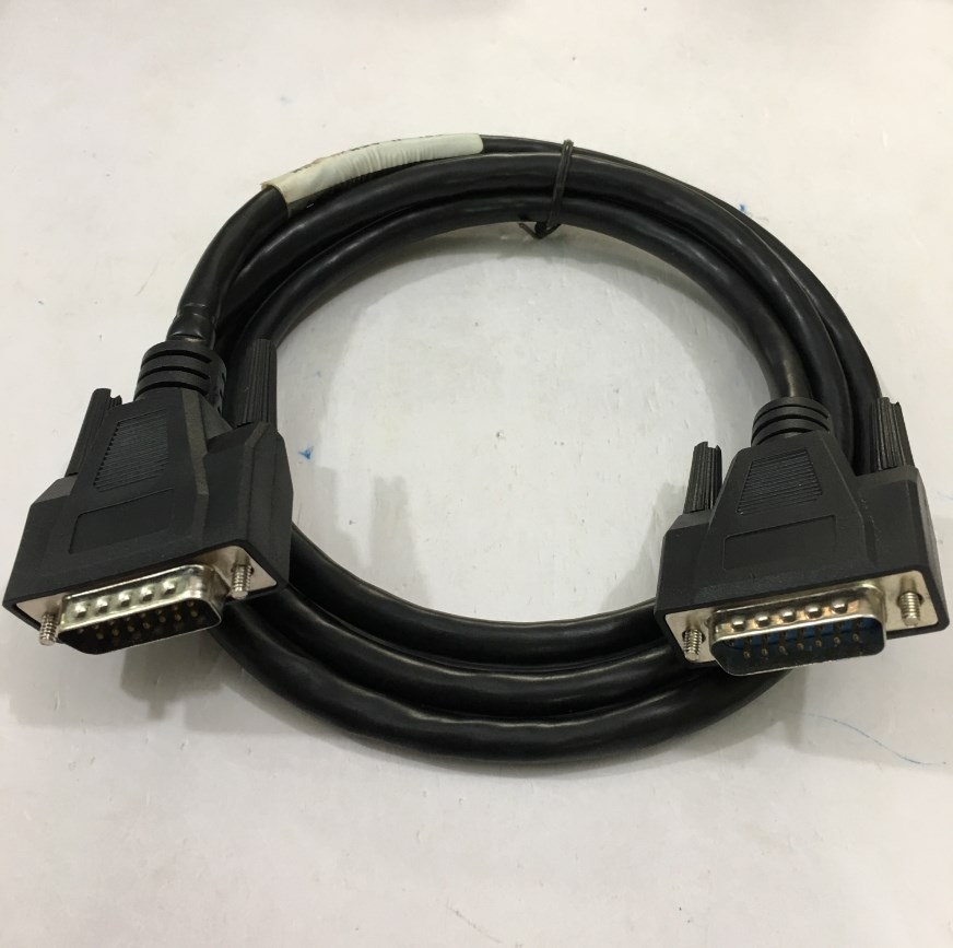 Cáp RS232C Chuẩn Công Nghiệp D-SUB DB15 Male to DB15 Male 2 Row 15Pin E302625 AWM 20276 Cable Black Length 1.4M