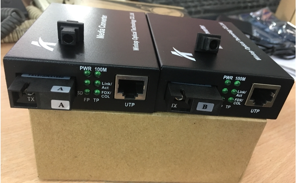 Bộ Chuyển đổi Quang Điện WINTOP YT-8110SB-11-20A/B Media Converter 10/100 Mbps to WDM 100FX Single-Mode 20 Km SC (2 Unit/PAIR)