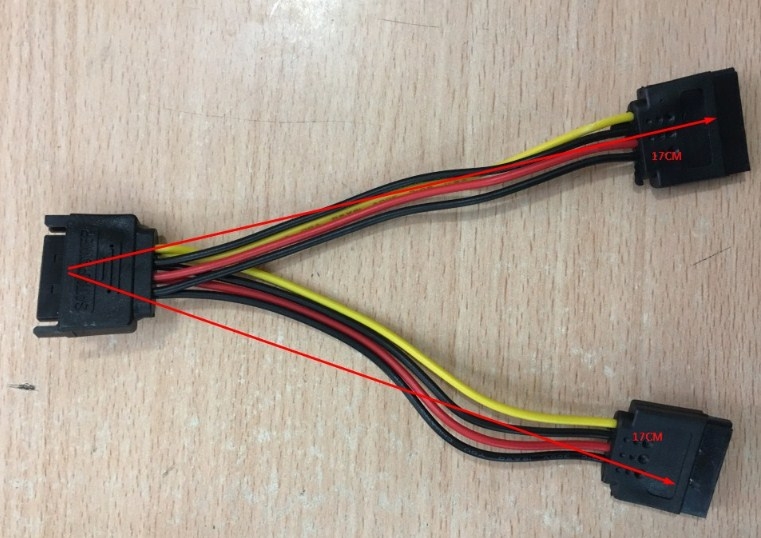 Cáp thêm nguồn điện ổ SSD Dell Inspiron 3650 MT MTI35234 SATA 6Pin SATA Power Y Splitter Cable Adapter - M/F Length 17Cm