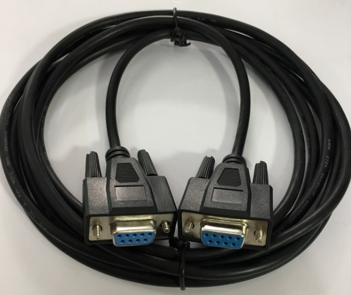 Cáp Kết Nối Cổng Com RS232 Hai Đầu Âm Chuẩn Chéo Simple Null Modem With Out Handshaking RS232 DB9 Female to RS232 DB9 Female Cable Multi-Conductor 30V 28AWG Black Length 3M