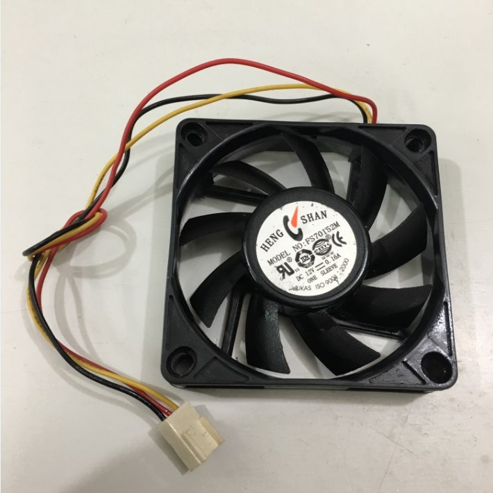Fan HENG SHAN Cooler 70x70x15mm DC 12V 0.16A Connector 3Pin