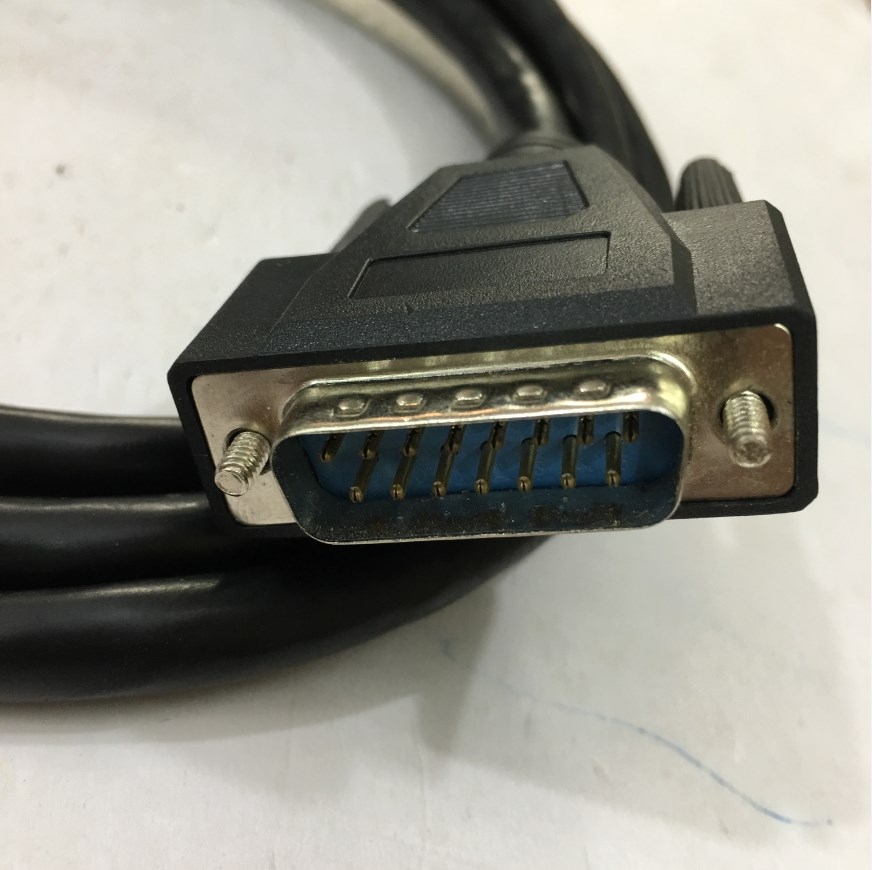 Cáp RS232C Chuẩn Công Nghiệp D-SUB DB15 Male to DB15 Male 2 Row 15Pin E302625 AWM 20276 Cable Black Length 1.4M