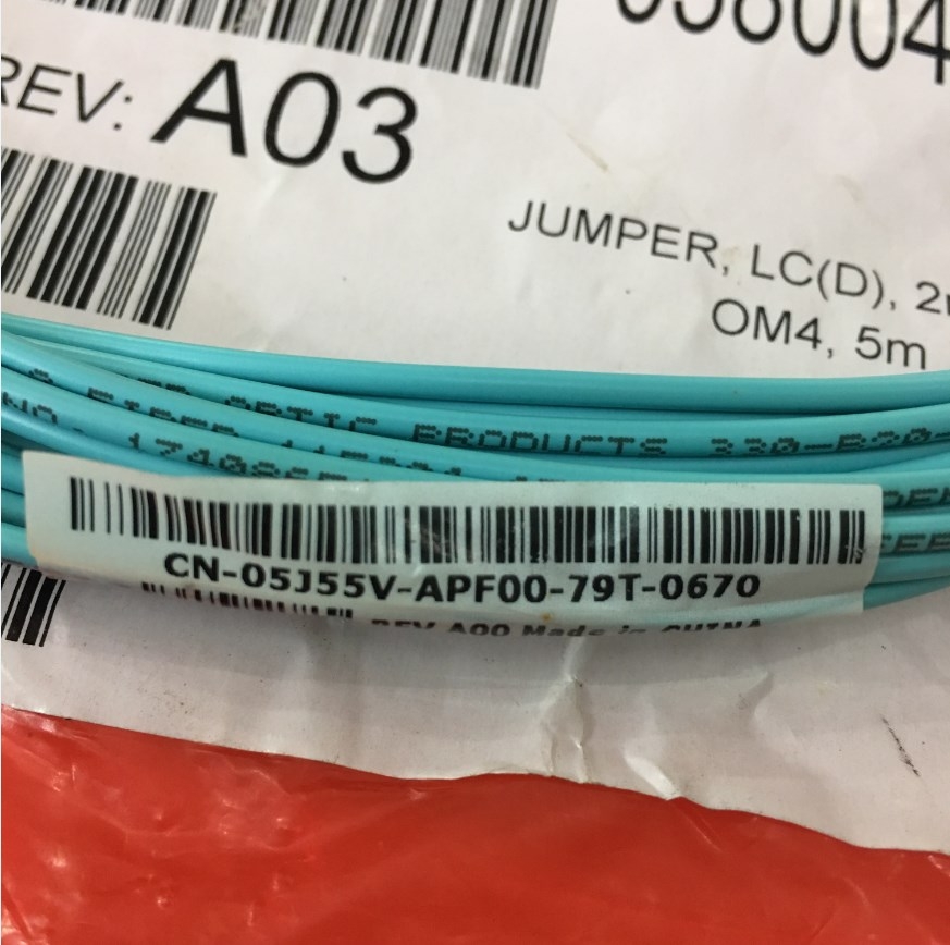 Dây Nhẩy Quang OM4 LC to LC Duplex 5M DELL 05J55V Multimode Fiber Optic Patch Cable OS2 50/125 2.0mm PVC Length 5M