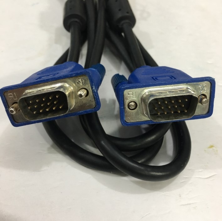 Cáp VGA Original Honglin E239426 20276 Hàng Đi Theo Màn Hình Chất lượng Cao Đã Qua Sử Dụng Monitor Cable HD15 Male to Male VGA Resolution Up To 1920 x 1200 Black Length 1.8M