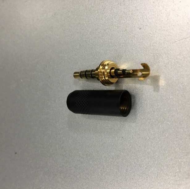 Rắc Hàn Brand Jack 3.5mm 4 Pole Gold Plated Repair Headphone Jack Audio Connector Cable Diameter 4.3mm Black