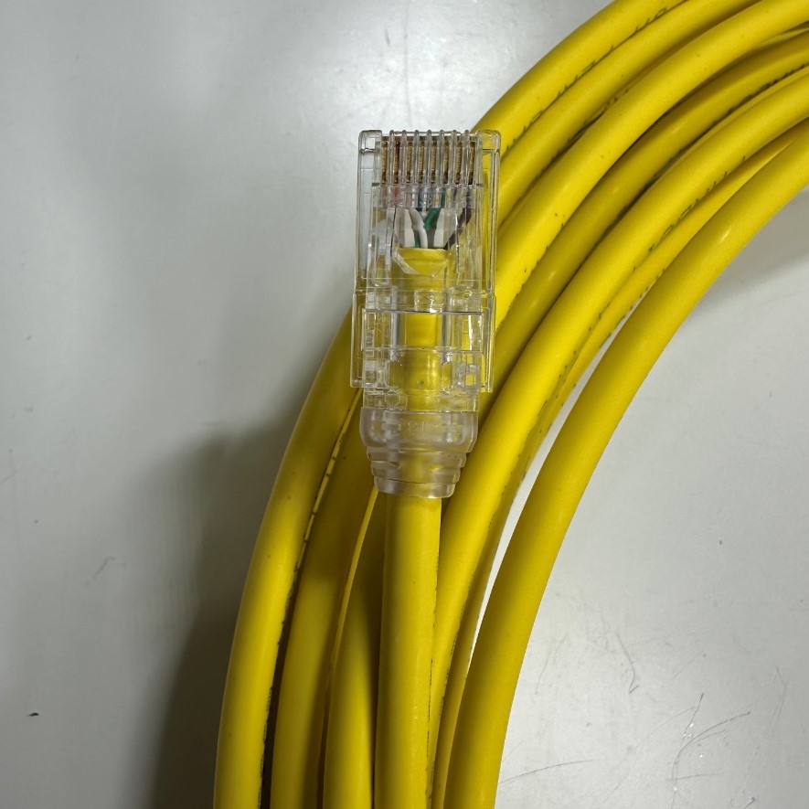 Cáp Mạng 10M 33ft Panduit Patch Cord CAT6A UTP Performance CM/LSZH 28X10MYL Small Diameter OD 4.8mm 4 Pair 28AWG Yellow For Industrial Ethernet Network LAN 10 Gigabit