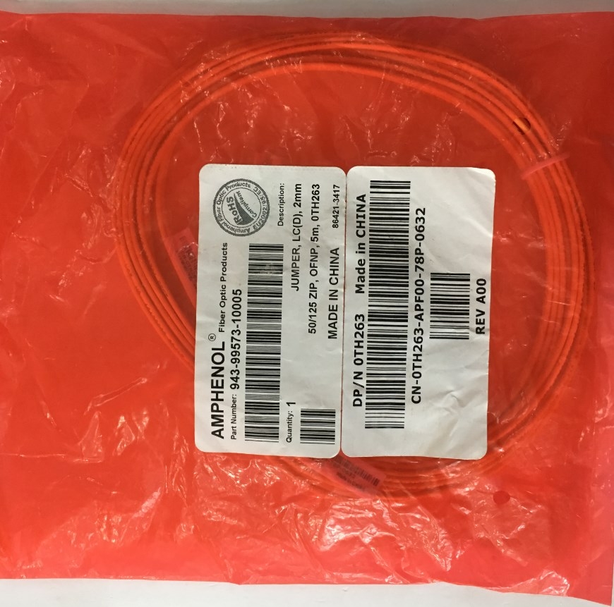 Dây Nhẩy Quang OM4 LC to LC Duplex 5M AMPHENOL 943-99573-1005 Multimode Fiber Optic Patch Cable OS2 50/125 2.0mm PVC Length 5M