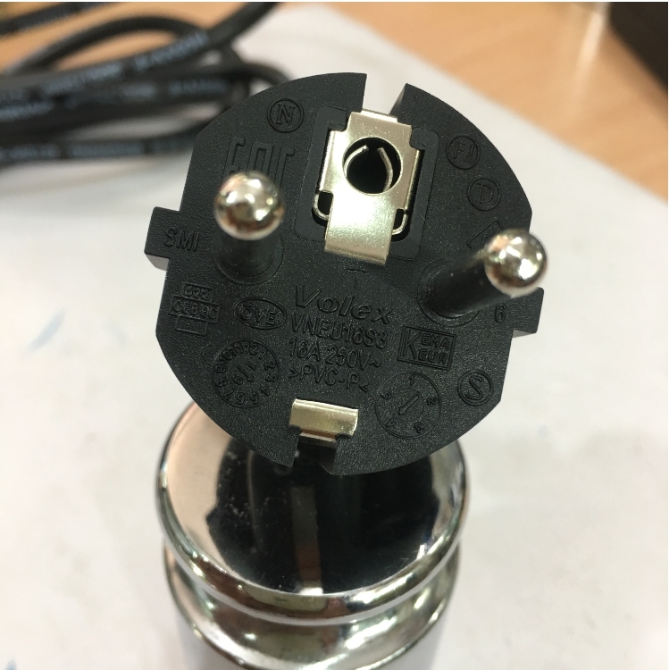 Dây Nguồn VOLEX VNEU16S3 VNC13S Chuẩn 2 Chân Đầu Tròn AC Power Cord Schuko CEE7 Euro Plug to C13 10A 250V 3x0.75mm Length 1.8M