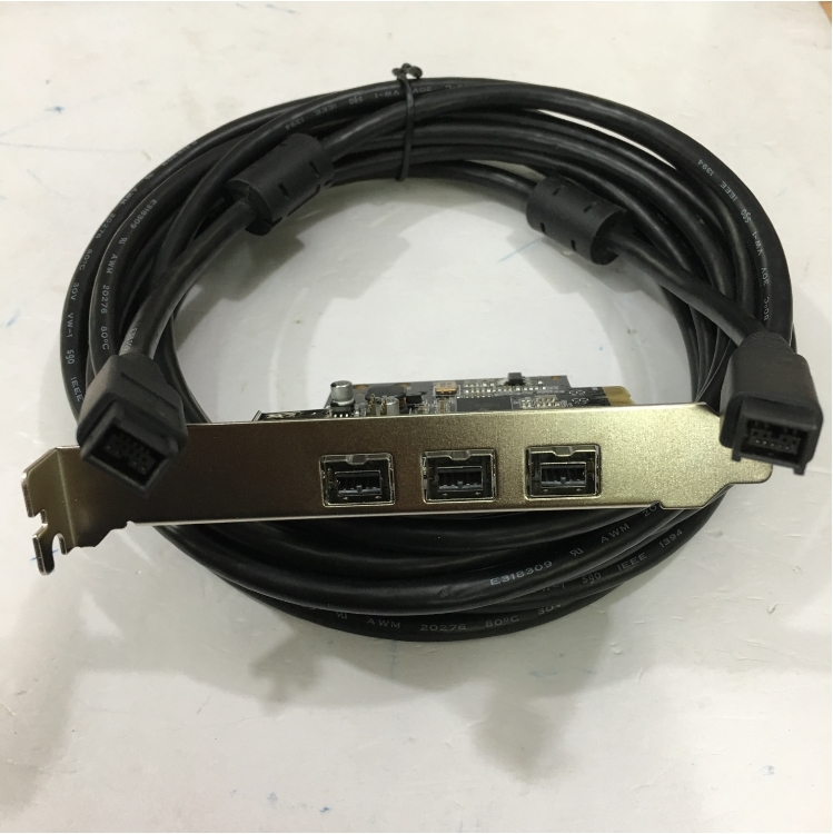 Cáp IEEE 1394 FireWire Cable 9 Pin to 9 Pin Hàng Chất Lượng Cao E318309 AWM STYLE 20276 80°C 30V VW-1 Tốc Độ Truyền Dữ Liệu Lên Tới 800Mb / giây Black Length 5M